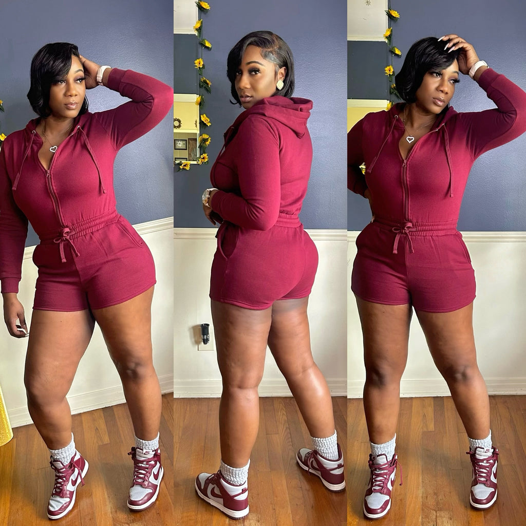 Juicy Romper Maroon